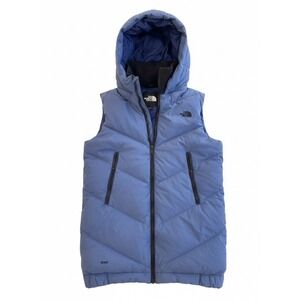 The North Face Womens Nuptse Vest 550 Goose Down Jacket Sz S Blue/Blk Sleeveless